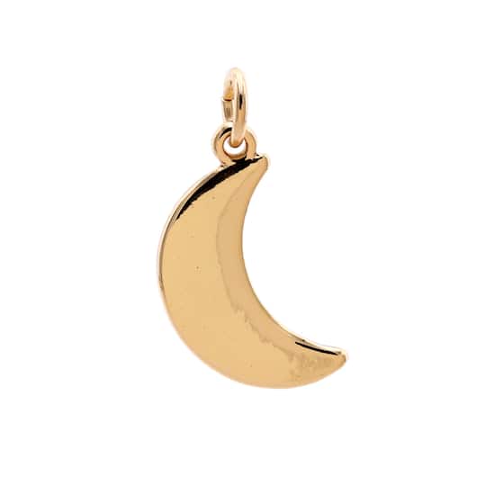 12 Pack: Charmalong™ 14K Gold Plated Moon Charm by Bead Landing™
